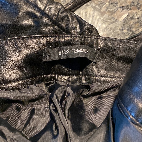 Black leather cargo pants. Genuine leather. Size extra small/27. - Picture 6 of 7